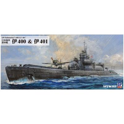 Pit Road 1/700 Skywave Series Japanese Navy Submarine I-400 & I-401 Plastic Model W243, Approximately 17.4cm Long.