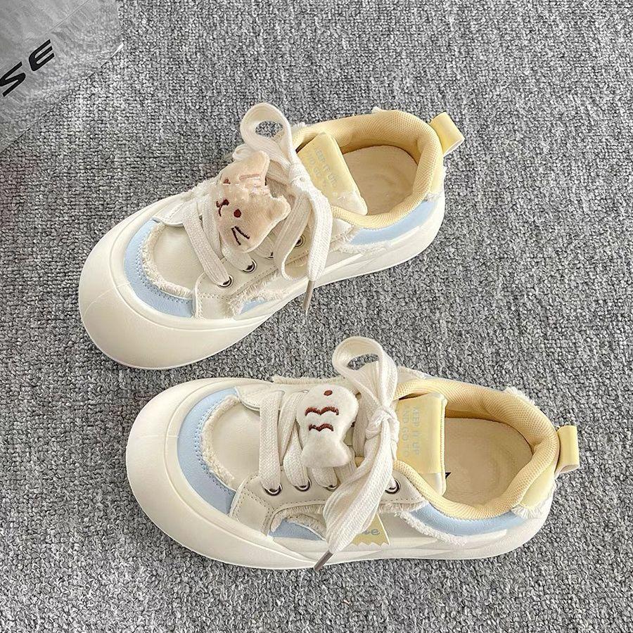 Versatile shoes niche board shoes women's new spring platform white shoes bread shoes