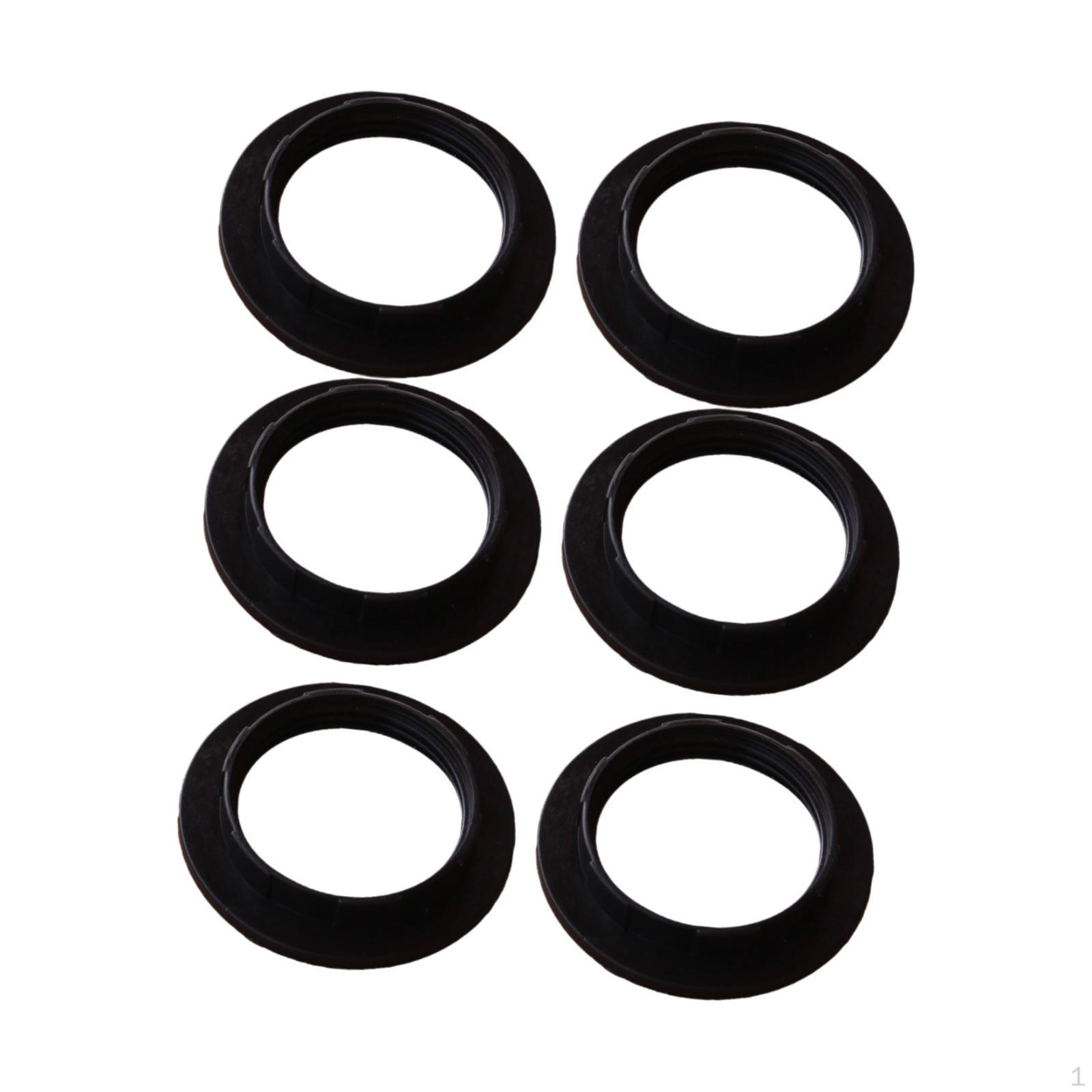 

6 колец патрона лампы E27 для абажуров и розеток Аксессуары для освещения чёрный