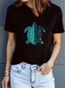 Retro Ocean Sea Turtle Print Tshirt Funny Graphic Short Sleeve Tops Tee Unisex Casual Loose Streetwear Daily Wear Tee