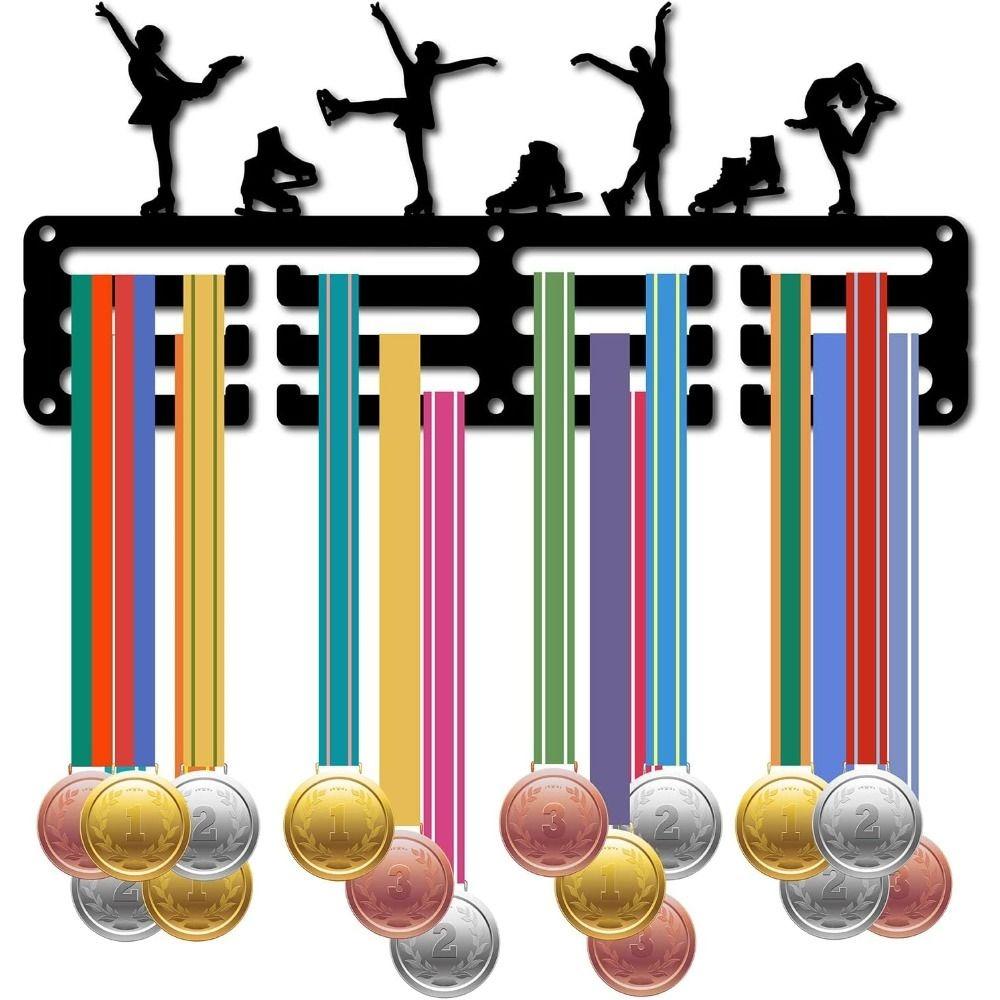 Metal Wall Medal Holder Black 29x13 cm for Sports Awards Trophy Display