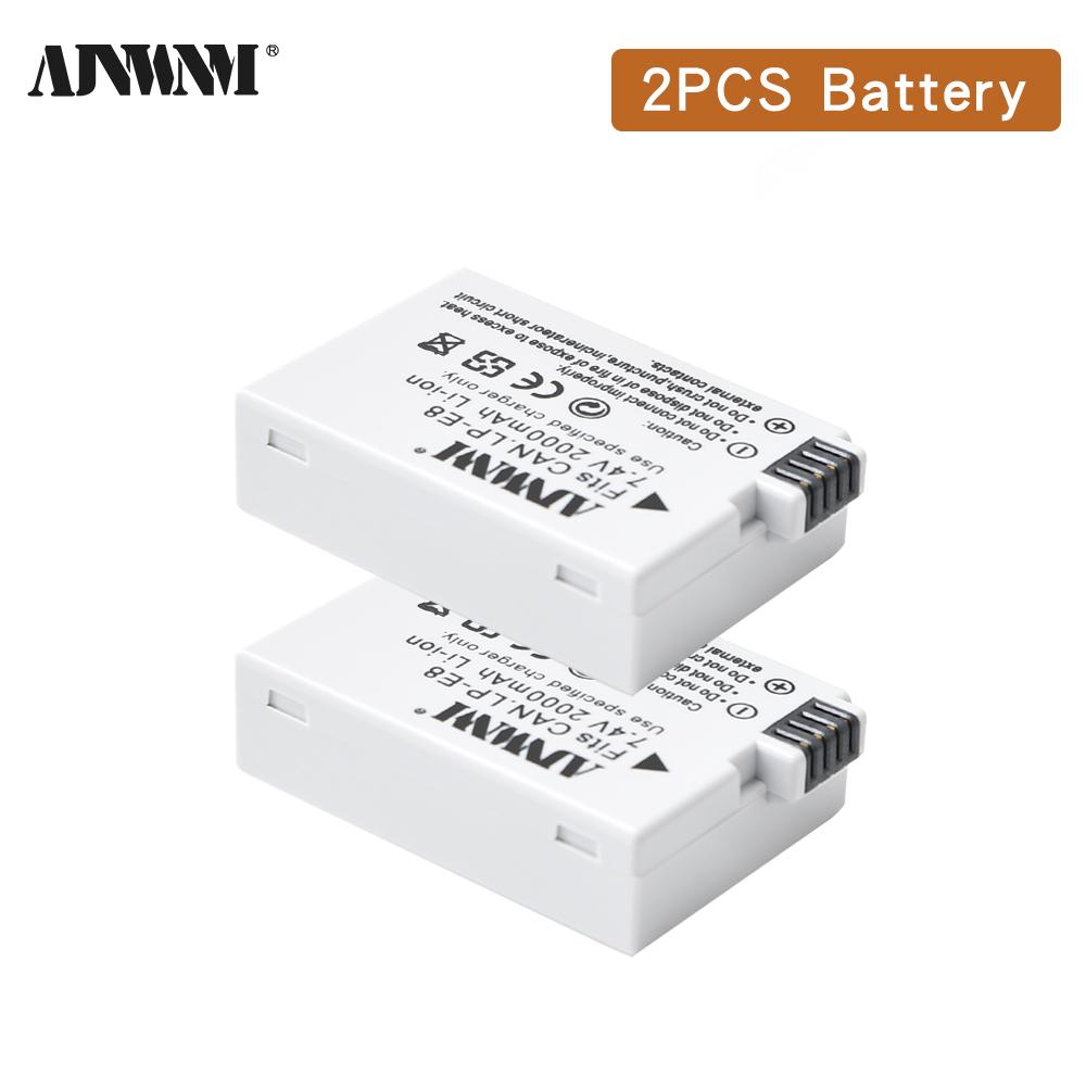 Batterie rechargeable LP-E8 2000 mAh pour Canon EOS 550D 600D 650D 700D X4 X5 X6i X7i T2i T3i