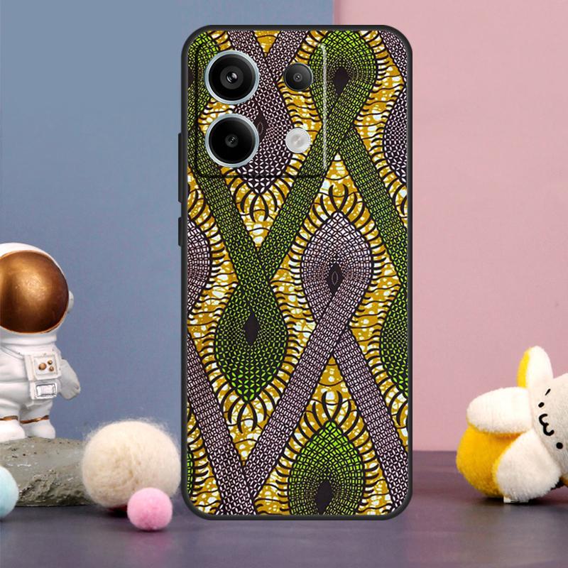 African Style Fabric Print Case For Xiaomi Redmi Note 14 13 9 10 11 12 15 Pro Plus Redmi 15 15C 14C 10C 12C 13C Cover