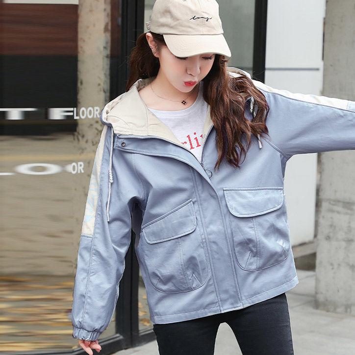 Fashionable and Casual Short Trench Coat for Women, Korean Style Spring Loose Clothes