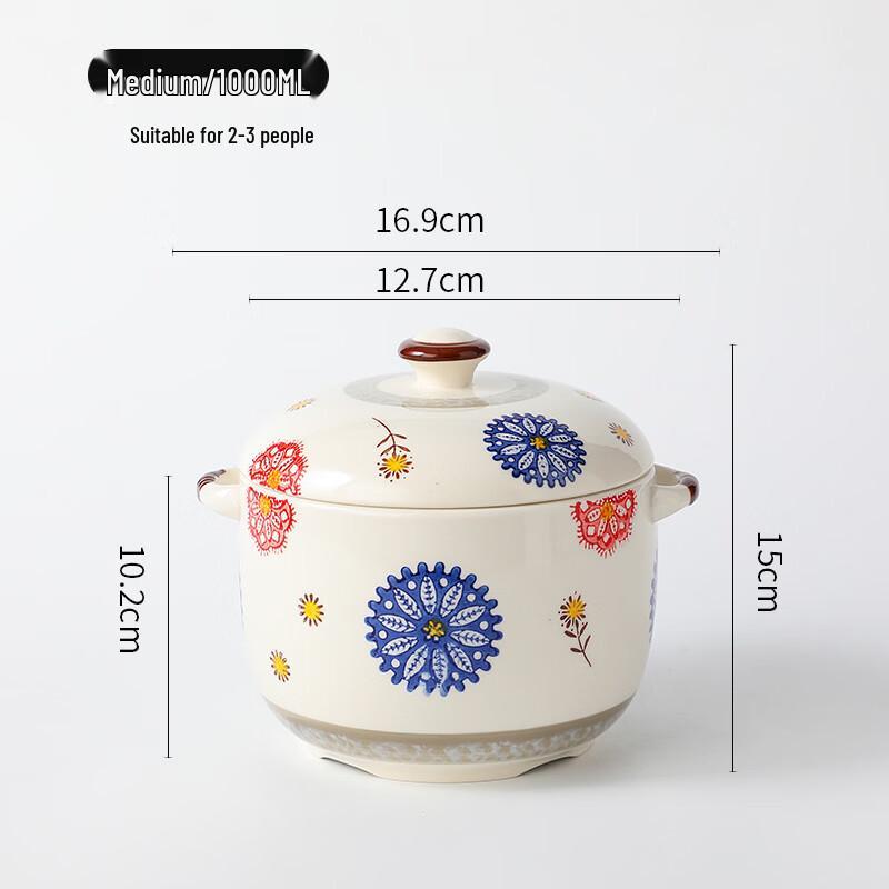

ZISIZ Japanese Hydrangea Ceramic Stew Pot