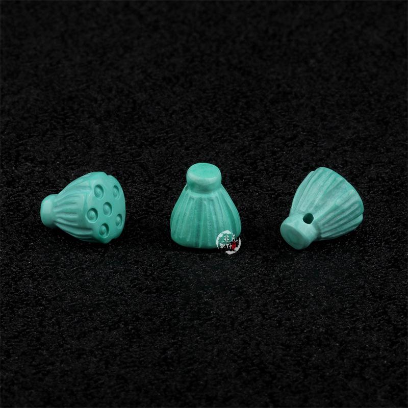 Magnesite Lotus Seed Pod and Turtle Feather Comb Pendant Beads for DIY Jewelry