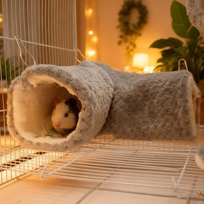 Chinchilla Hammock Tunnel Mat Warm Plush Small Animal Hammock For Sugar Glider Ferret Cage Sleeping Resting Hiding Playing