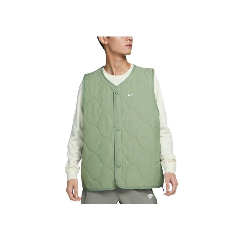 Nike Colete de Algodão Quente de Cor Sólida Estilo Militar para Homem Roupa Exterior Verde-Oliva DX0891-386