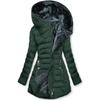 Winter Fur Collar Zipper Long Sleeved Slim Fit Warm Hooded Jacket, Cotton Coat for Women