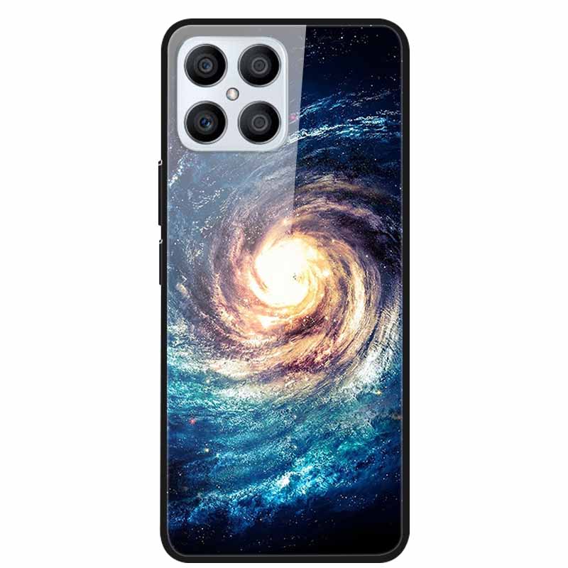 

For Honor X8 4G Case Cartoon Tempered Glass Back Cover Hard Case For Honor X 8 Bumper TFY-LX2 Shockproof Funda TFY-LX1 Coque Honor X8