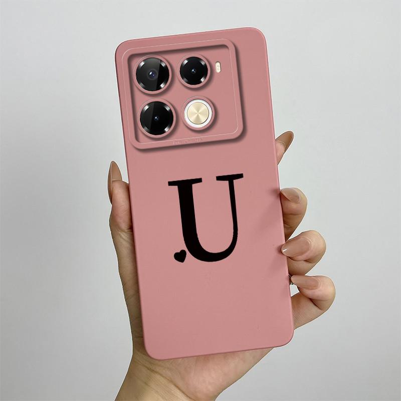 for Infinix Note 40 4G X6853 / Note 40 Pro 4G 5G X6850 X6851 / Pro Plus X6851B Phone Case Cute Letters Silicone Shockproof Cover