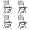 Day and Night - Day and Night Folding Garden Chairs 4 Pcs Cushions Solid Acacia Wood