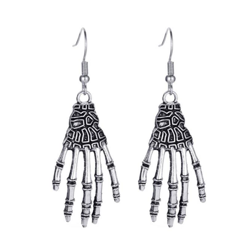 Bat Spider Dangle Earrings Women Jointed Skeleton Long Ear Drop Earrings Stud Halloween Goth Punk Costume Accessories