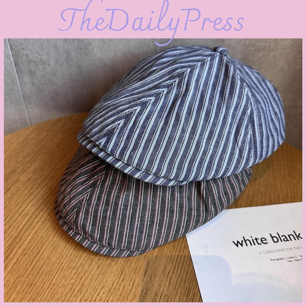 Minimally Women Striped Breathable Cotton Beret For Autumn And Winter Use