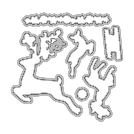 Christmas Themed Stamps And Cutting Dies Set for Card Making DIY Metal Die Cuts for Scrapbooking Invitations Holiday Cards Craft Supplies