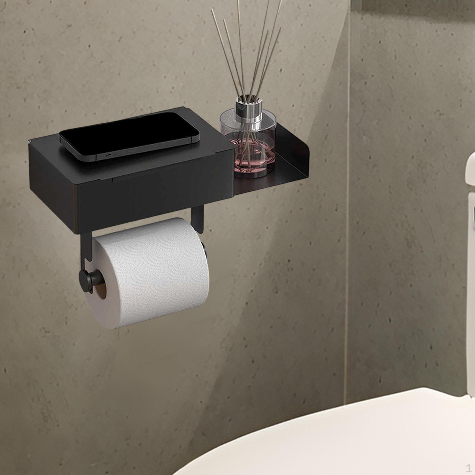 

Двойной держатель для рулонов бумаги, вешалка для хранения салфеток, стойка для ванной комнаты чёрный