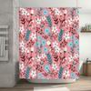 Pink White Floral Shower Curtain Set Bath Decor With Blue Accents Fabric Shower Curtains For Home Decor In Bathroom (Set Of 1)