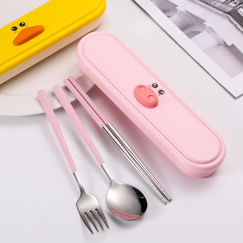 Pink Pig Portable Stainless Steel Cutlery Set