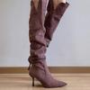 Fashion High Boots for Women High Heels Luxury Shoes Pointed Toe Fashoin Designer Pumps Winter 2025 Knee High Chelsea Botas De Mujer