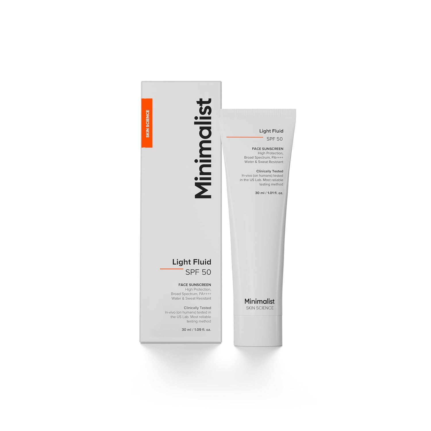 

Minimalist Light Fluid Sunscreen SPF 50 For Oily Skin PA++++ | Lightweight, Water & Sweat Resistant | 30ml