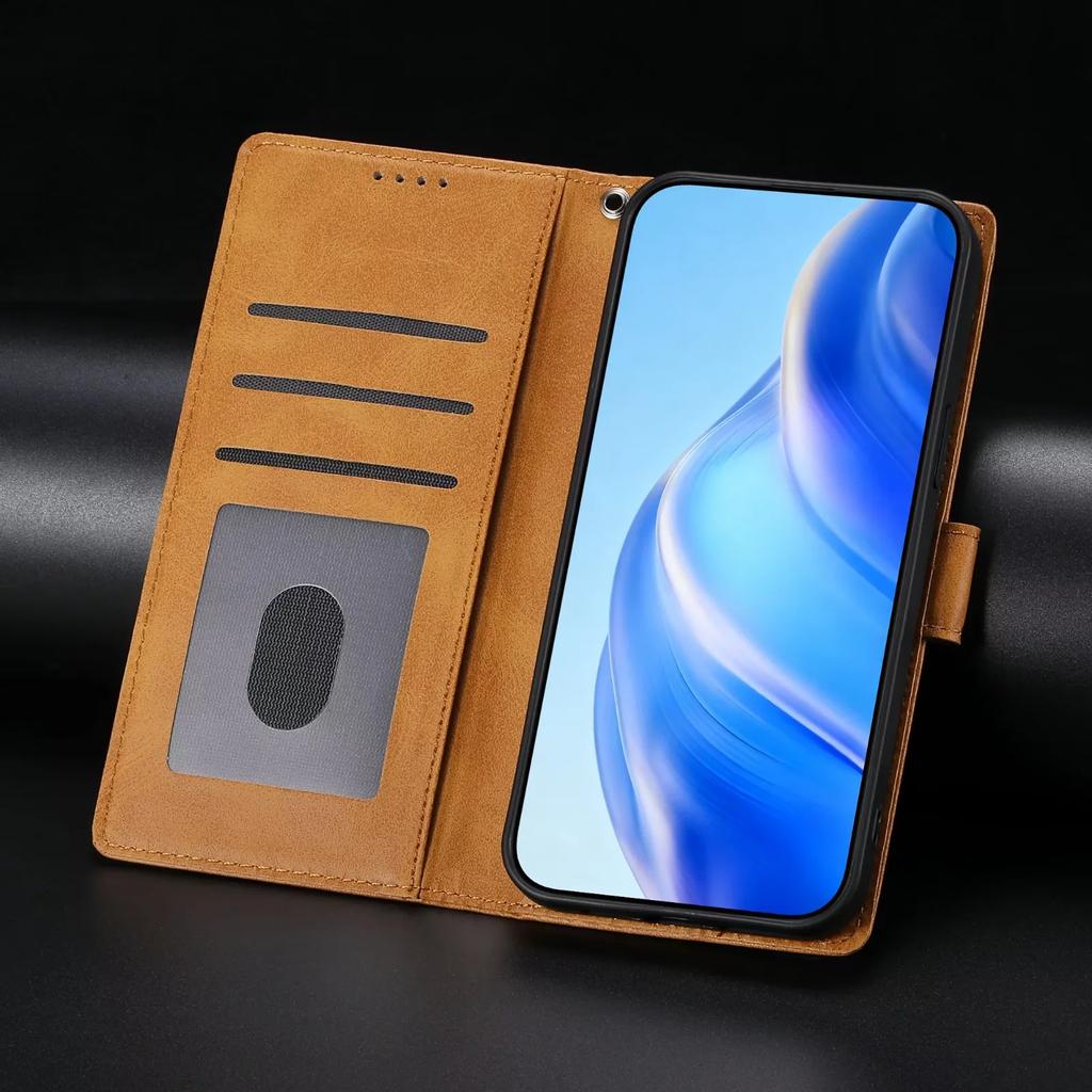 Business Leather Flip Case For Samsung S25 S26 Ultra S24 FE S23 S22 S21 Plus A17 A37 A57 A36 A56 A16 A26 Cards Solt Wallet over