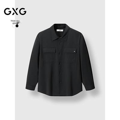 GXG Men's Textured Casual Long Sleeve Shirt Jacket