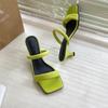 Fashion Women High Heel Sandals 2025 Summer Open Toe Casual Slippers New Square Head Thick Heel Shoes for Women Fashion Shoes Zapatos
