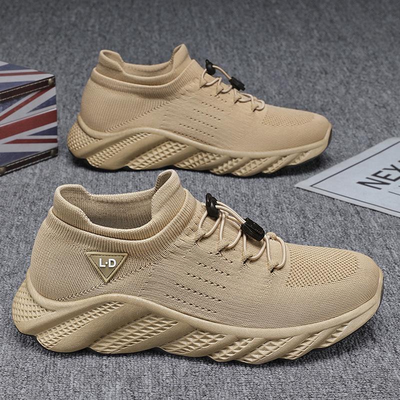 2025 autumn new fashion men's shoes breathable mesh fly-woven socks shoes running casual shoes men's sports shoes