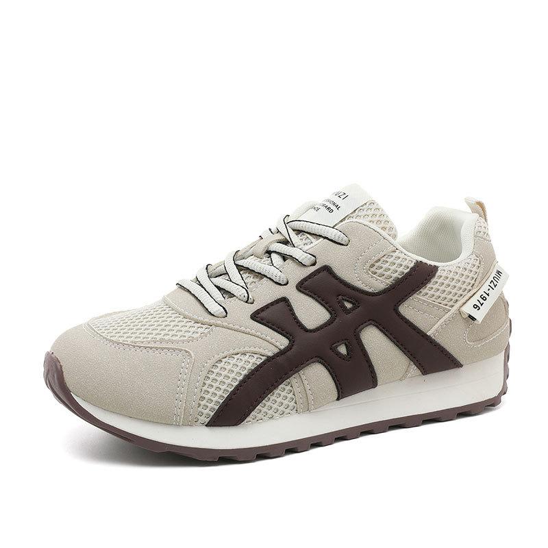 New Spring and Summer Breathable Thin-soled Color-blocking Women's Shoes for Women's Shoes Sports and Casual Height-enhancing Round Head