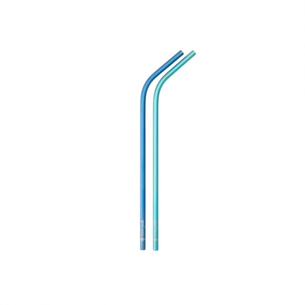 Snow Peak Snow Peak Festival Set of 2 Titanium Straws Blue and Green Camping Cooking Snow Peak [2022 Spring] FES-222-1