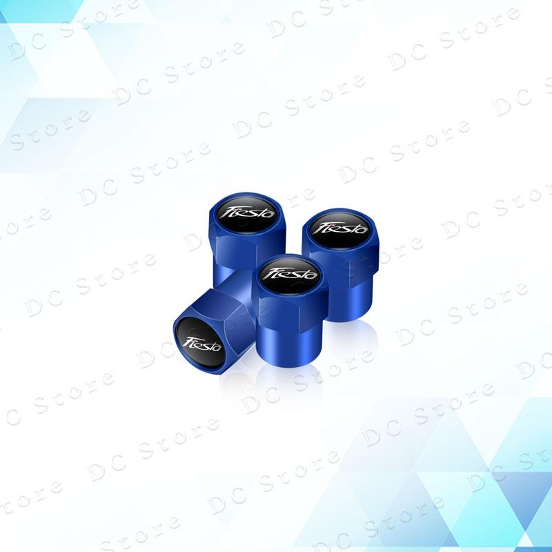 AAANK1 4pcs Metal Aluminum Alloy Car Wheel Tire Valve Air Stem Cap Dust Proof Covers For Ford Fiesta Emblem Accessories