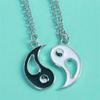 Fashion Accessories, Personalized Hollow Painting Oil Tai Chi Gossip Yin and Yang Pendant Necklace Collarbone Chain