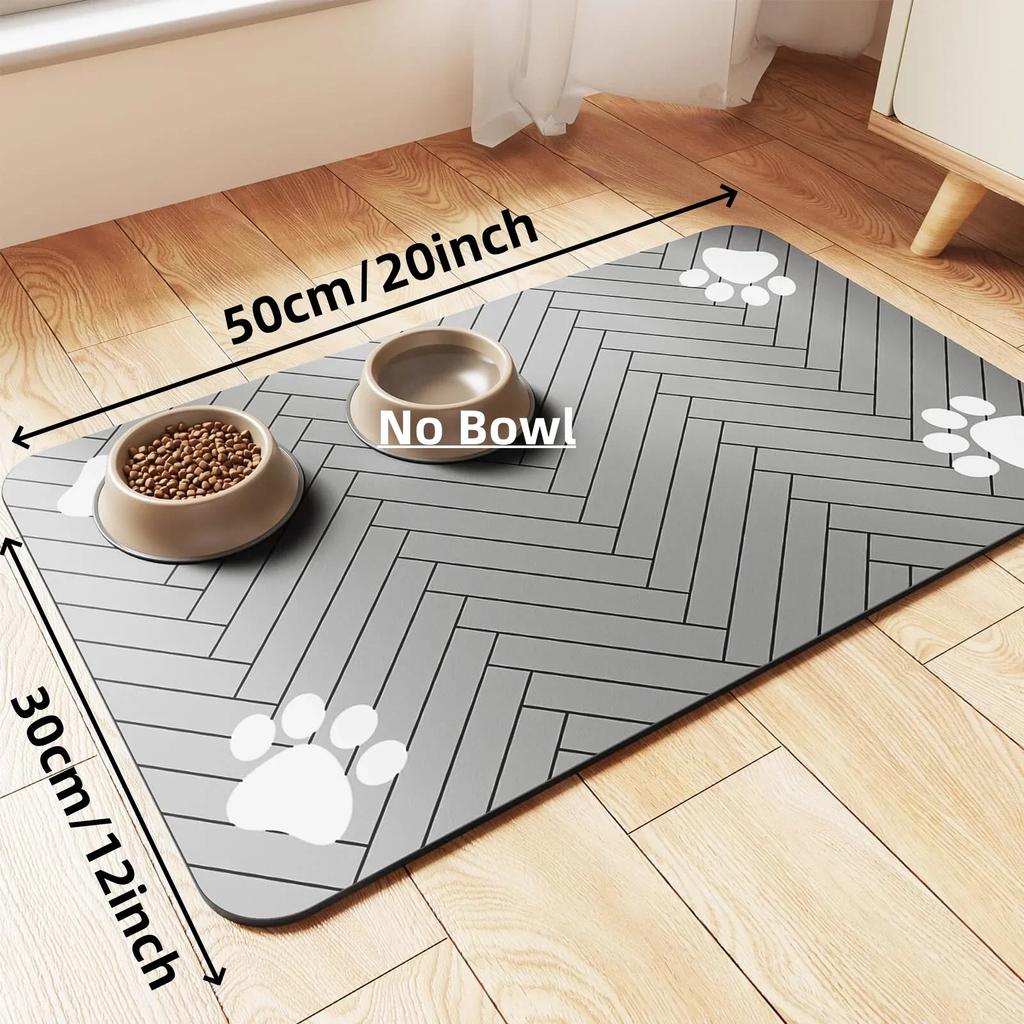 Pet Diatomaceous Earth Mat Cat Dog Feeding Mat Anti-Spill Waterproof Easy to Clean Pet Absorbent Quick-Dry Dining Mat