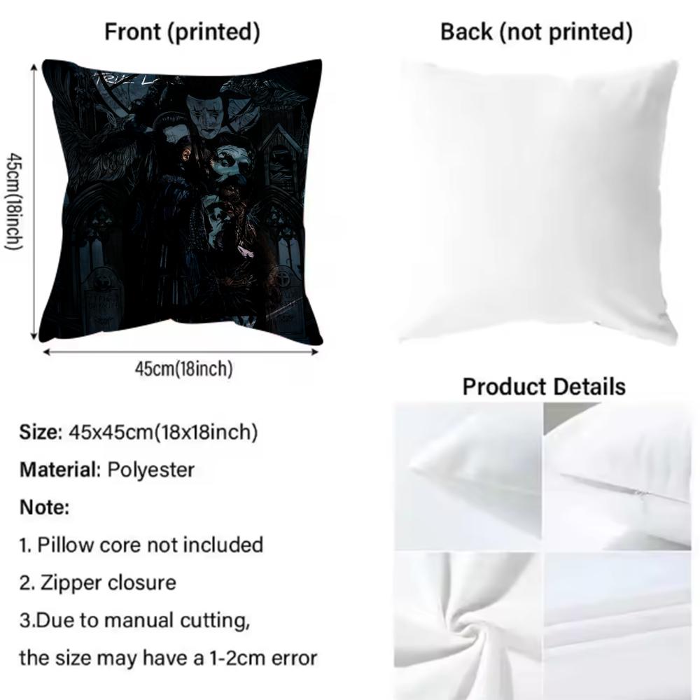R-Raven C-Crow Movie Pillow Case Anti-Dustmite Pillowcase Invisible Zipper Silky Short Plush Sofa Cushion Cover