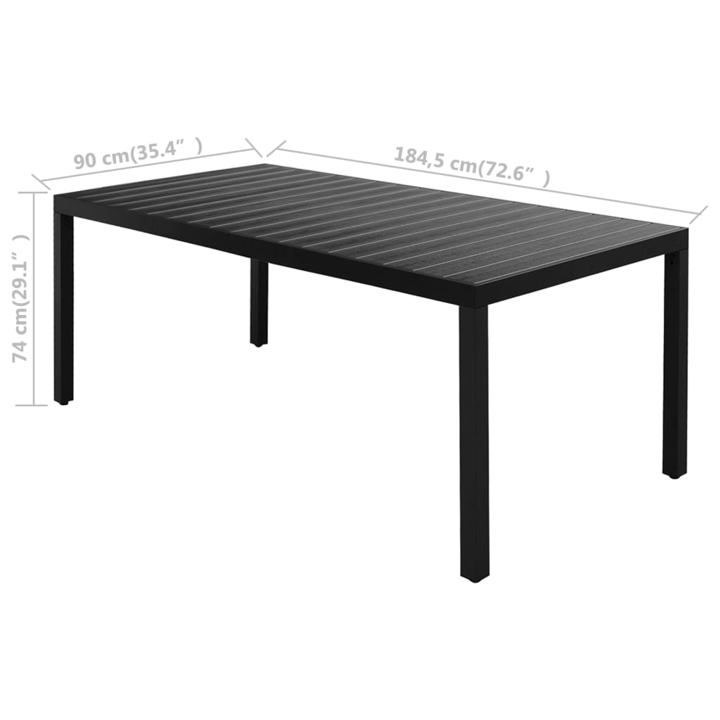 7 Piece Outdoor Dining Set PVC Rattan Black