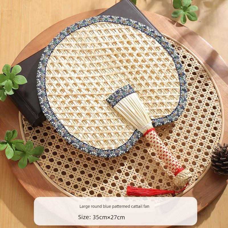 Summer Straw Fan, Hand-Woven Traditional Hand-Held Summer Fan, Banana Leaf Fan, Chinese Style, for Babies and Children, Household Use