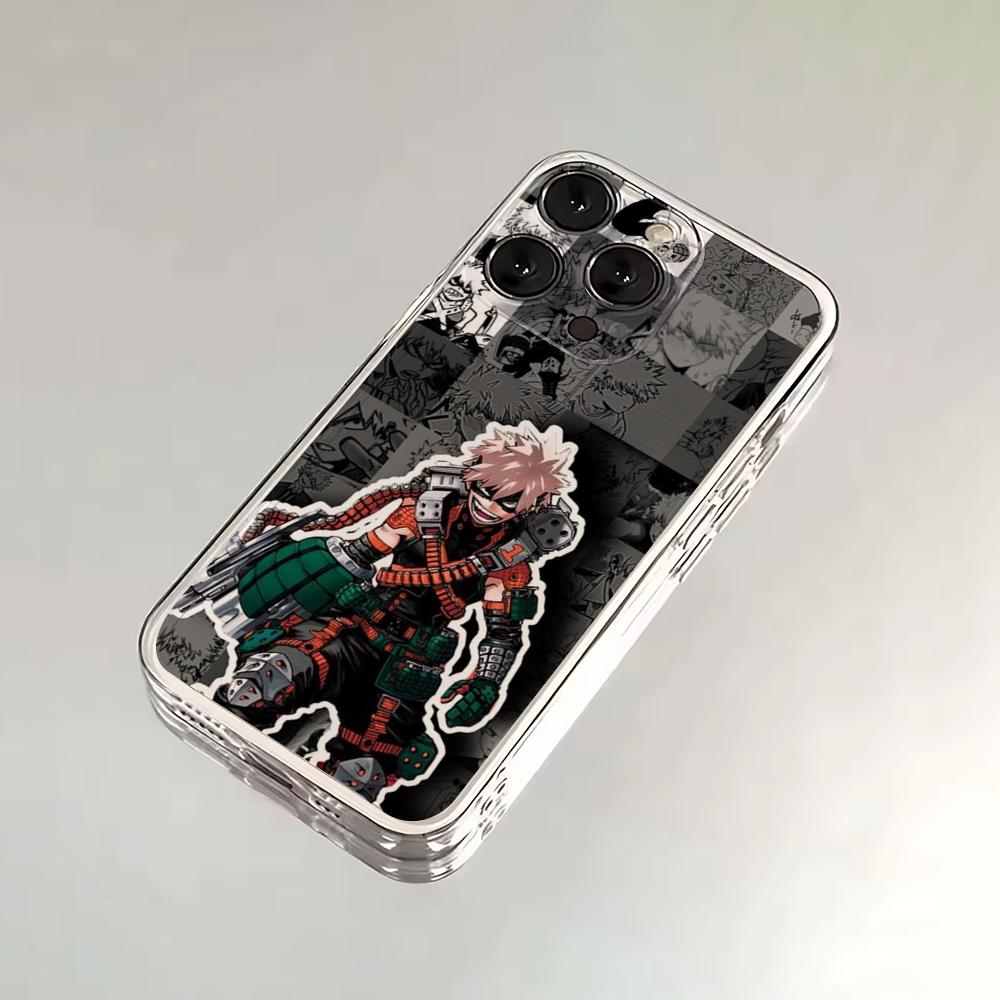 Bakugo My Hero Academia Handyhülle Für iPhone 16,15,14,13,12,11 Plus,Pro,Max,XR,XS,X,7,8 SE,Mini Transparent Silikon Weich