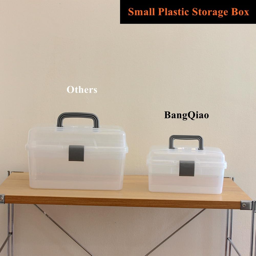 Multipurpose Plastic Storage Container Box With Handle And Latch Lock Clear Gray