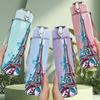 1PC Eiffel Tower Paris Pattern 750ml Color Plastic Sports Water Bottle Leakproof Flip Straw Lid Suitable for Sports Office Home Use