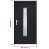 VidaXL Porte d'entrée anthracite 108x200 cm PVC 3187901