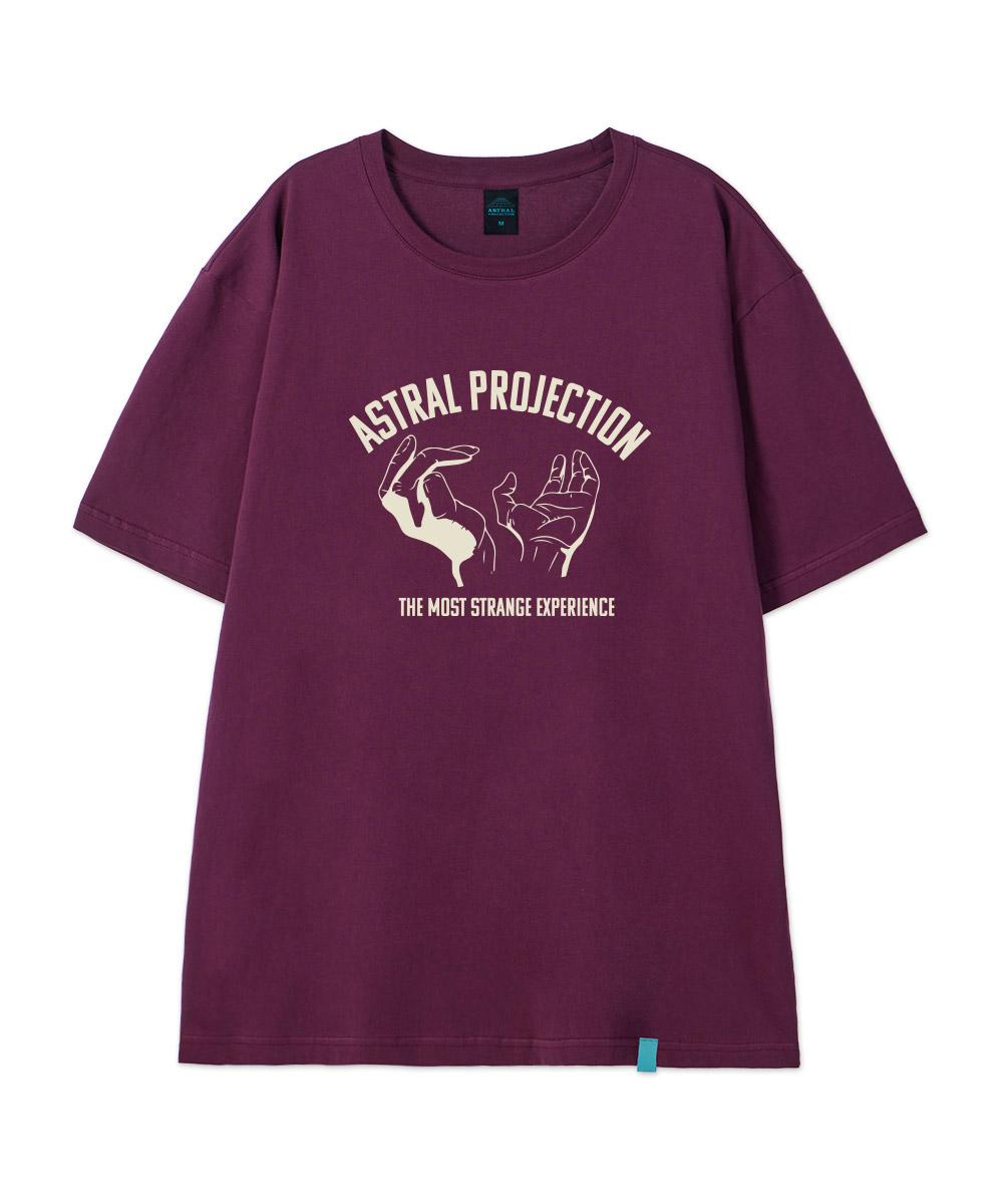 Astral Projection [Astral Hands] Cotton Loose Fit Short Sleeve T-Shirt_Plum Purple M