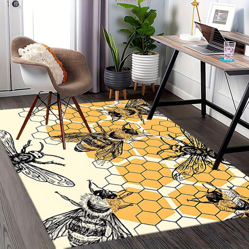 1pc Honeycomb Bee Office Chair Mat - Non-Slip Carpet for Desk, Festive Gift Idea, Seasonal Decor, Suitable for Home and Office Use.P065