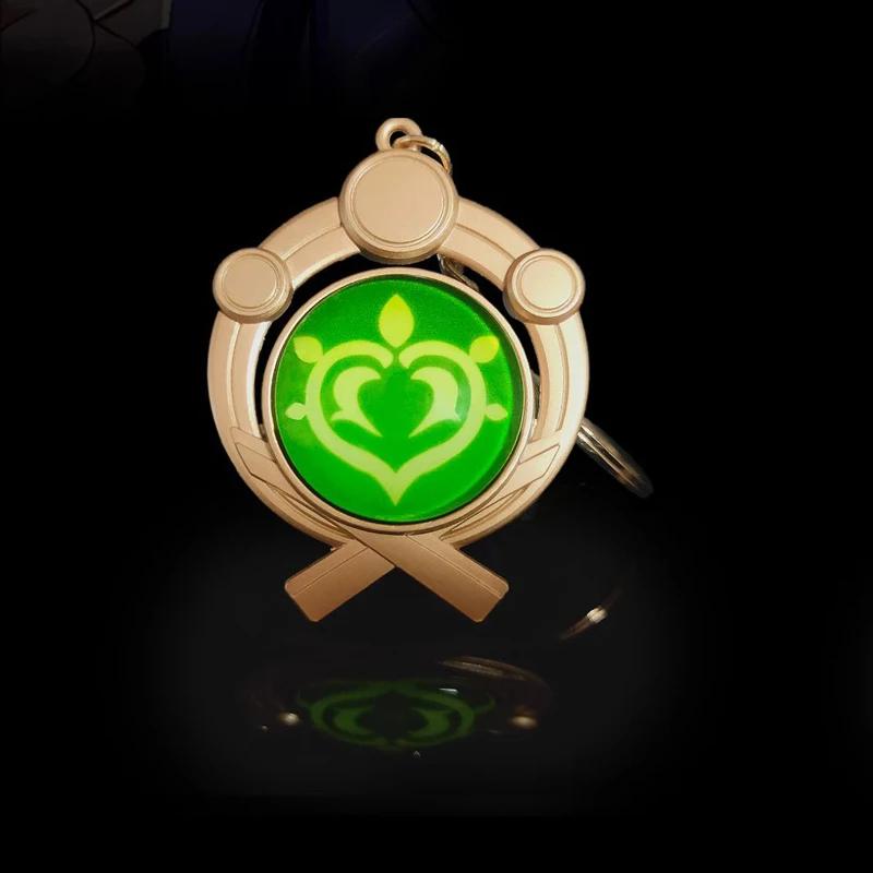New Teyvat Vision Fontaine Water God Focalors Lyney and Lynette Keychain Luminous 7 Element Eye Of God Toy KeyRing