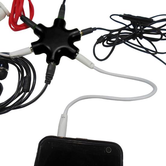 3.5mm Audio Splitter Adapter 1 Male To 5 Female Headphone Jack Distributor for Multiple Devices Audio Sharing Reverse Operation Splitter Compatible