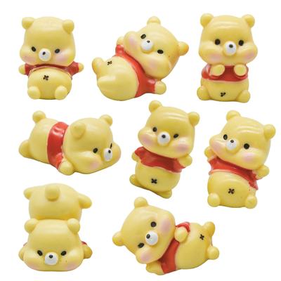 8 Mini pryskyřičných medvídků Miniatury z pryskyřice Miniaturní zahrada Medvídek Pú Miniatury Miniaturní krajina Suvenýry Medvědi, Sošky, Terária, Dekorace,