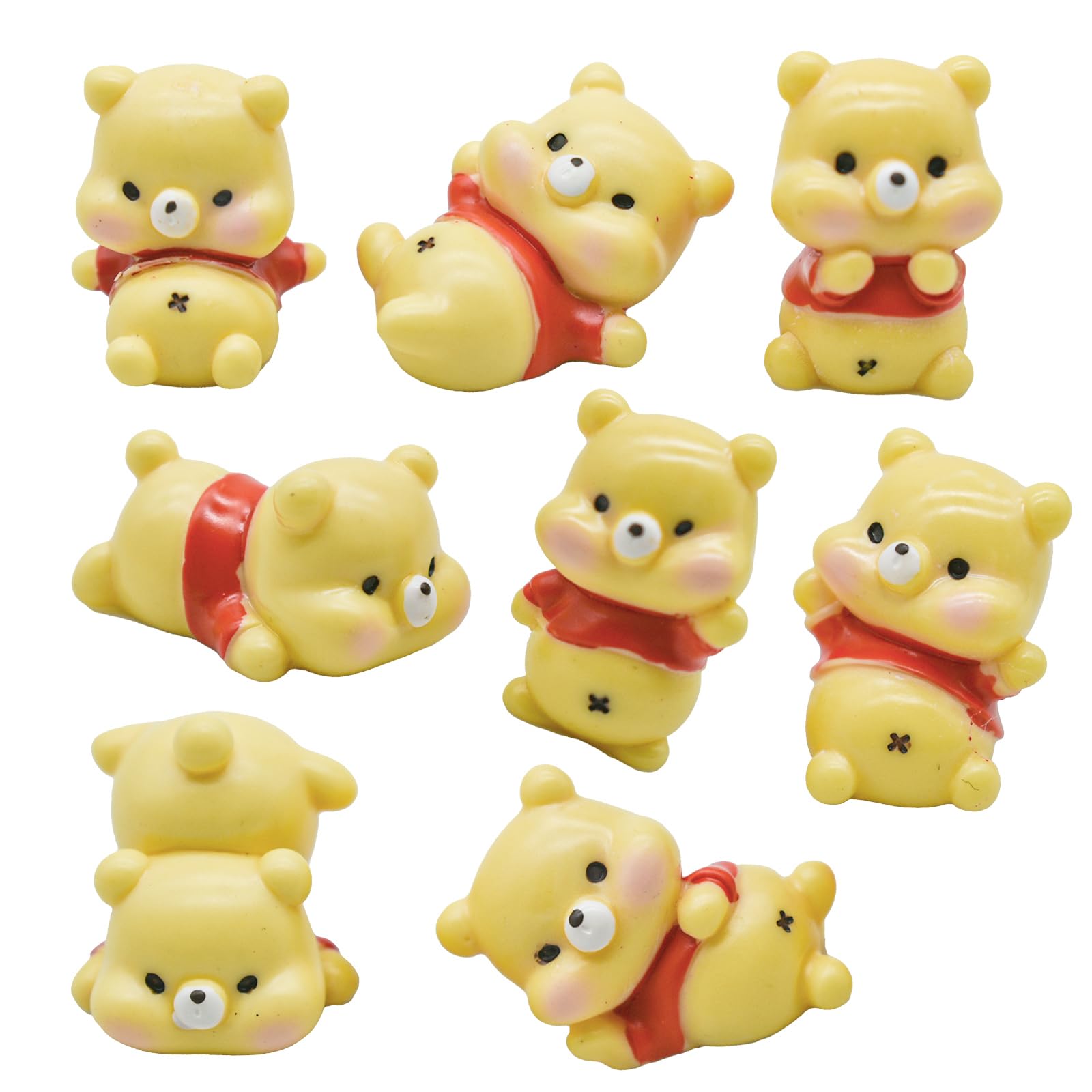 

8 Mini Resin Bear Miniature Resin Miniature Garden Winnie the Pooh Miniature Miniature Landscape Souvenirs Bears, Statues, Terrariums, Display,