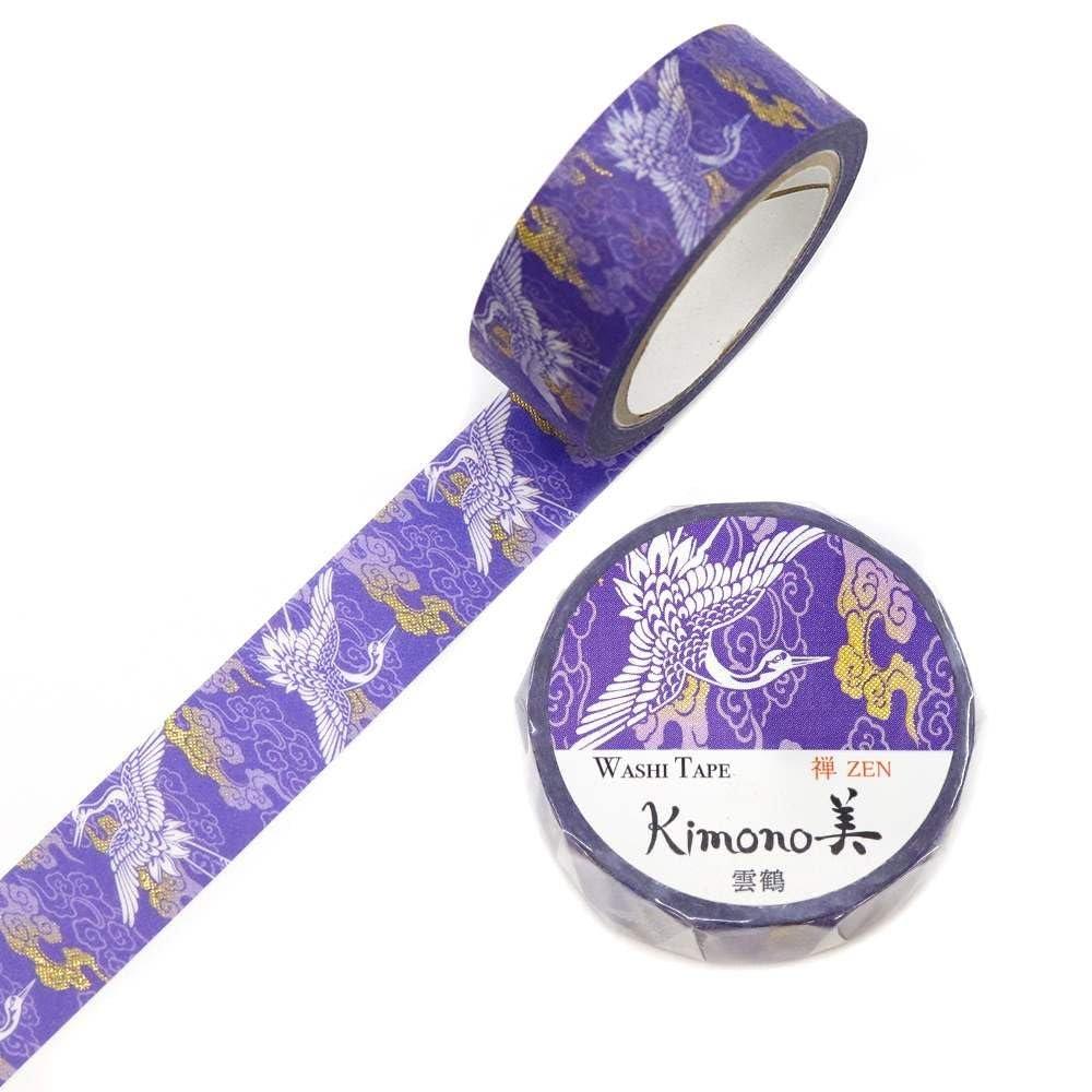 Kimonobi Zen Sui Unkaku Washi Masking Tape 15mm X 7m Gold Foil Gradient Japanese Pattern Decorative Adhesive Tape for DIY Crafts Scrapbooking GR-3061