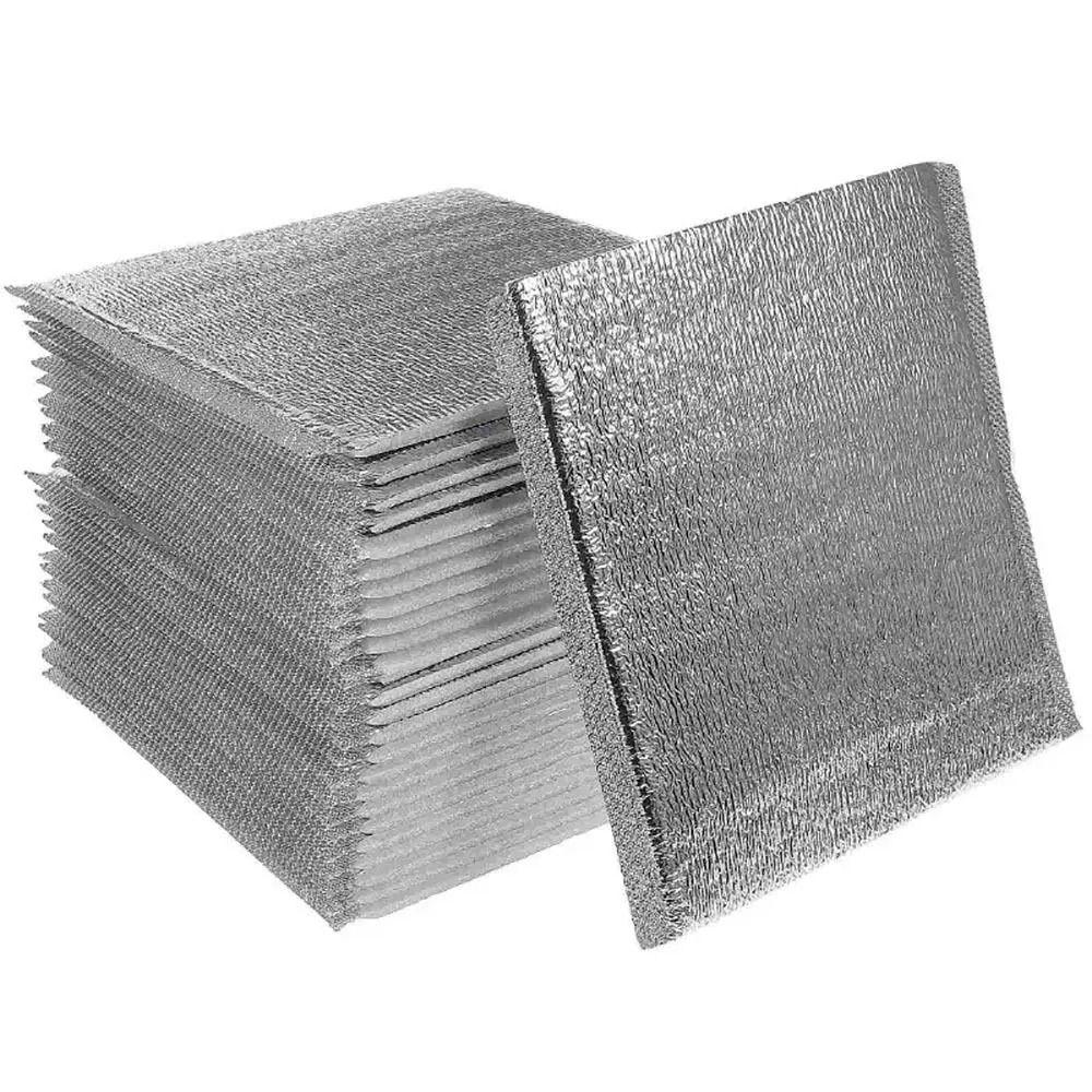 50pcs Waterproof Thermal Bag Aluminum Foil Cooler Bag Disposable Proof Insulation Bag  Food Delivery