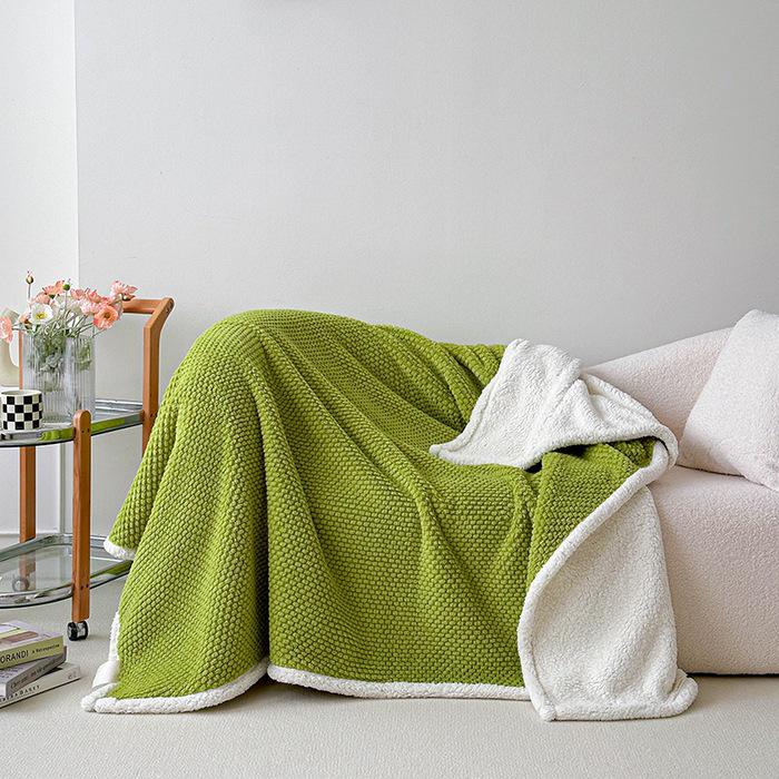 Winter Double-Layer Lambswool Flannel Blanket for Office or Nap Use