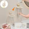 Cute Robot Suction Cup Storage Organizer Wall Mounted Rack with Bottom Water Outlet for Toothbrush Cosmetic Display